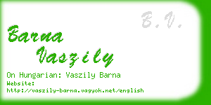 barna vaszily business card